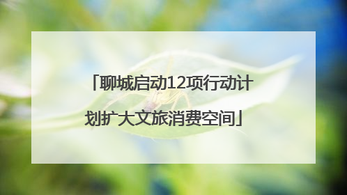 聊城启动12项行动计划扩大文旅消费空间