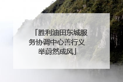 胜利油田东城服务协调中心善行义举蔚然成风