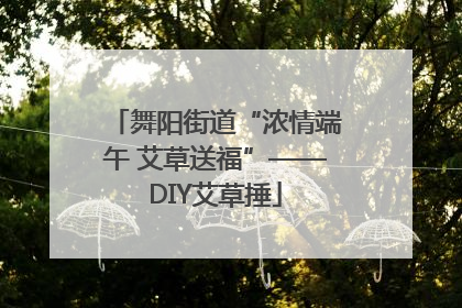 舞阳街道“浓情端午 艾草送福”——DIY艾草捶