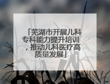 芜湖市开展儿科专科能力提升培训，推动儿科医疗高质量发展