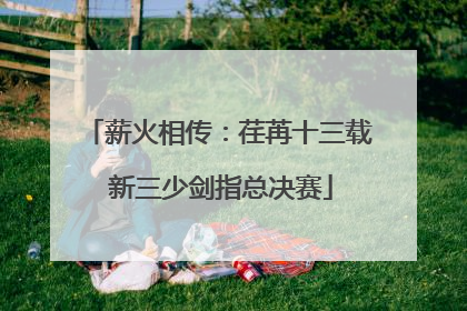 薪火相传：荏苒十三载 新三少剑指总决赛