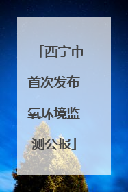 西宁市首次发布氧环境监测公报