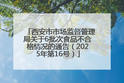 西安市市场监督管理局关于6批次食品不合格情况的通告（2025年第16号）