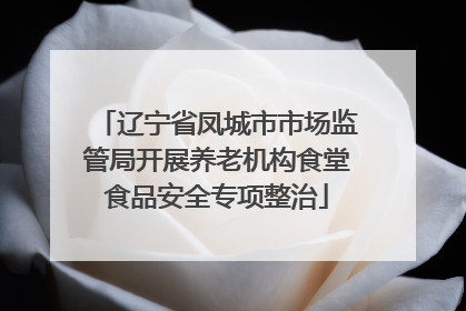 辽宁省凤城市市场监管局开展养老机构食堂食品安全专项整治