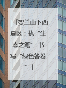 贺兰山下西夏区：执“生态之笔” 书写“绿色答卷”
