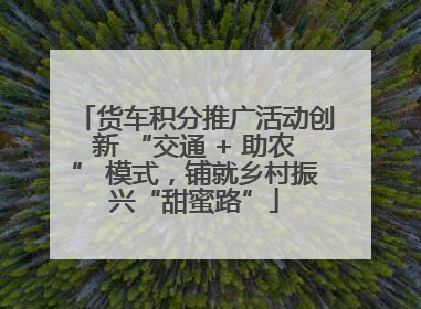 货车积分推广活动创新 “交通 + 助农” 模式，铺就乡村振兴“甜蜜路”