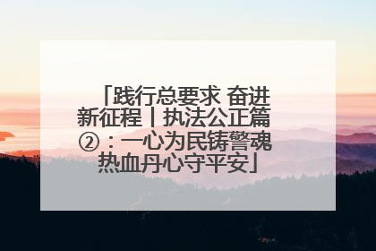 践行总要求 奋进新征程丨执法公正篇②：一心为民铸警魂 热血丹心守平安