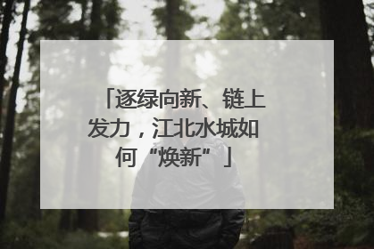 逐绿向新、链上发力，江北水城如何“焕新”