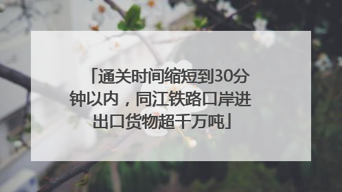 通关时间缩短到30分钟以内，同江铁路口岸进出口货物超千万吨