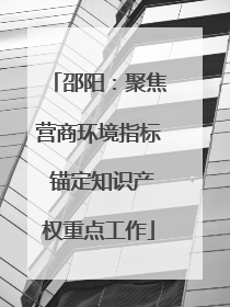 邵阳：聚焦营商环境指标 锚定知识产权重点工作