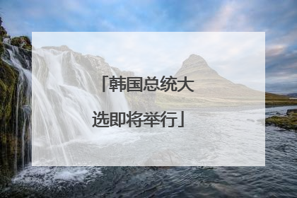 韩国总统大选即将举行