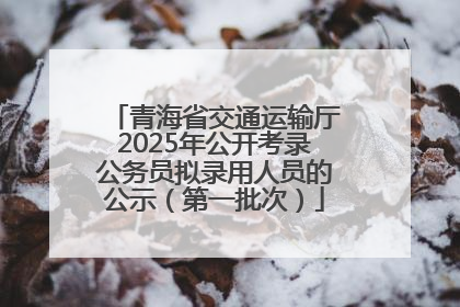 青海省交通运输厅2025年公开考录公务员拟录用人员的公示（第一批次）