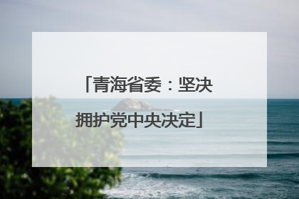 青海省委：坚决拥护党中央决定
