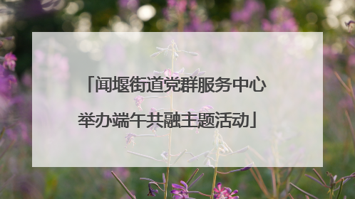 闻堰街道党群服务中心举办端午共融主题活动
