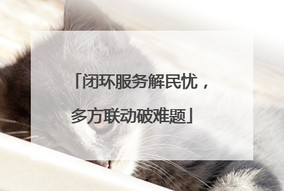 闭环服务解民忧，多方联动破难题