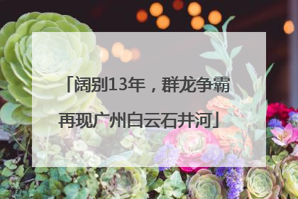 阔别13年，群龙争霸再现广州白云石井河