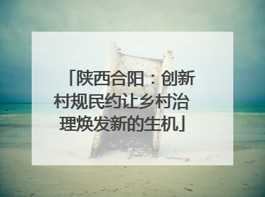 陕西合阳：创新村规民约让乡村治理焕发新的生机