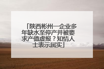 陕西彬州一企业多年缺水至停产并被要求产值虚报？知情人士表示属实