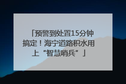 预警到处置15分钟搞定！海宁道路积水用上“智慧哨兵”