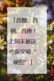 首颗、首例、首座！上周末被这些新突破“硬控”