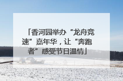 香河园举办“龙舟竞速”嘉年华，让“奔跑者”感受节日温情