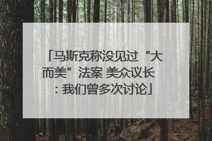 马斯克称没见过“大而美”法案 美众议长：我们曾多次讨论
