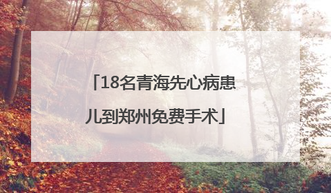 18名青海先心病患儿到郑州免费手术