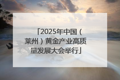2025年中国（莱州）黄金产业高质量发展大会举行